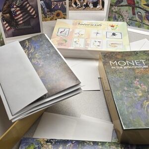 Set of 19 New Art Notecards – Monet, Floral, Birds, USA, Mixed Designs